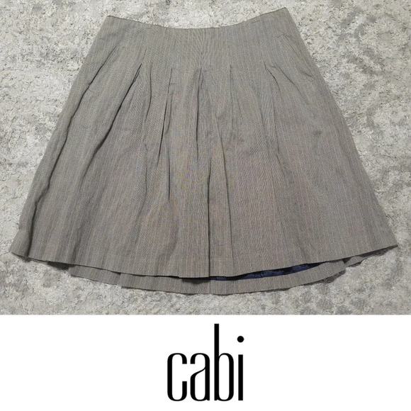 CABI Liverpool A-line Pleated Riding Skirt Style 202, 95% Cotton, Academia, 12 - Picture 1 of 16